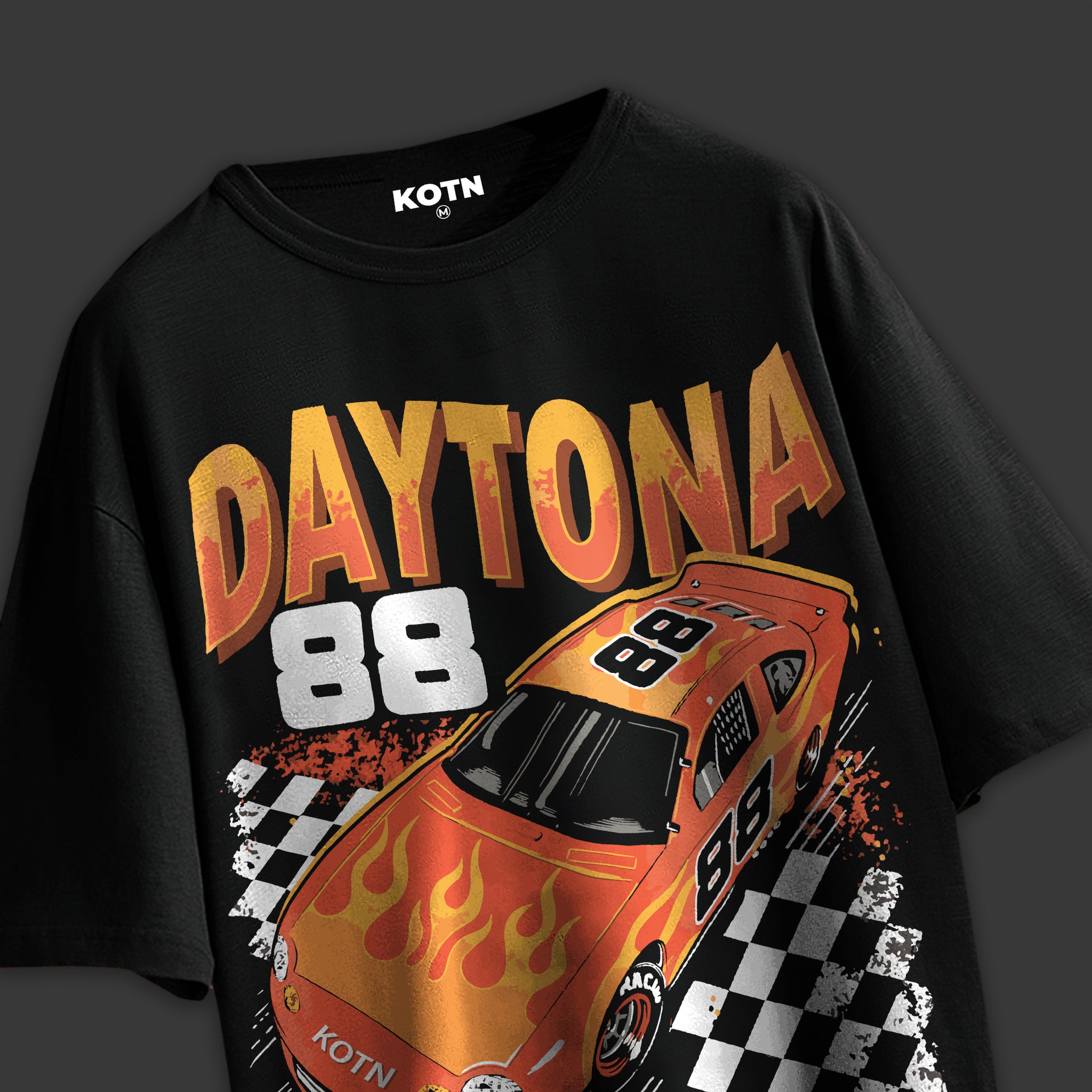 DAYTONA BLACK OVERSIZE TEE