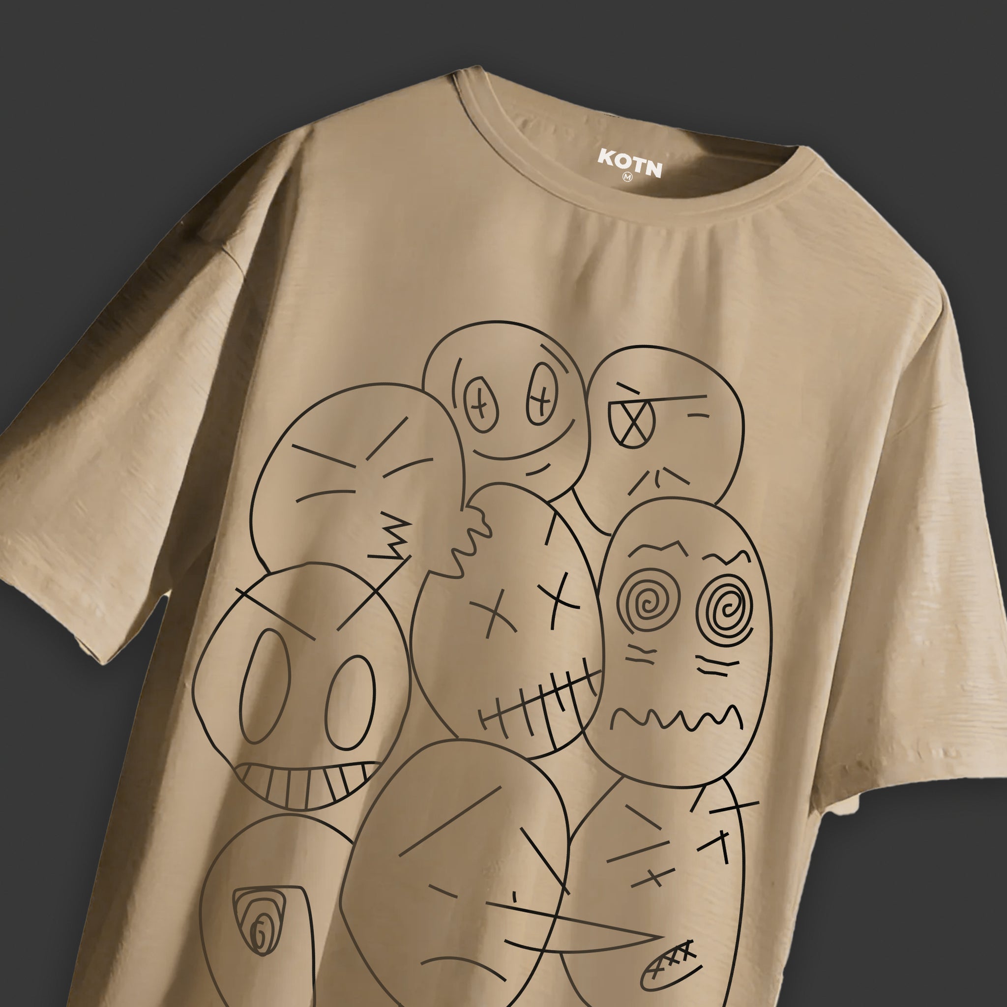 FACES BEIGE OVERSIZE TEE