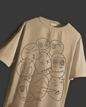 FACES BEIGE OVERSIZE TEE