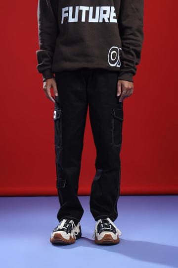 BLACK CONTRAST CARGO PANT