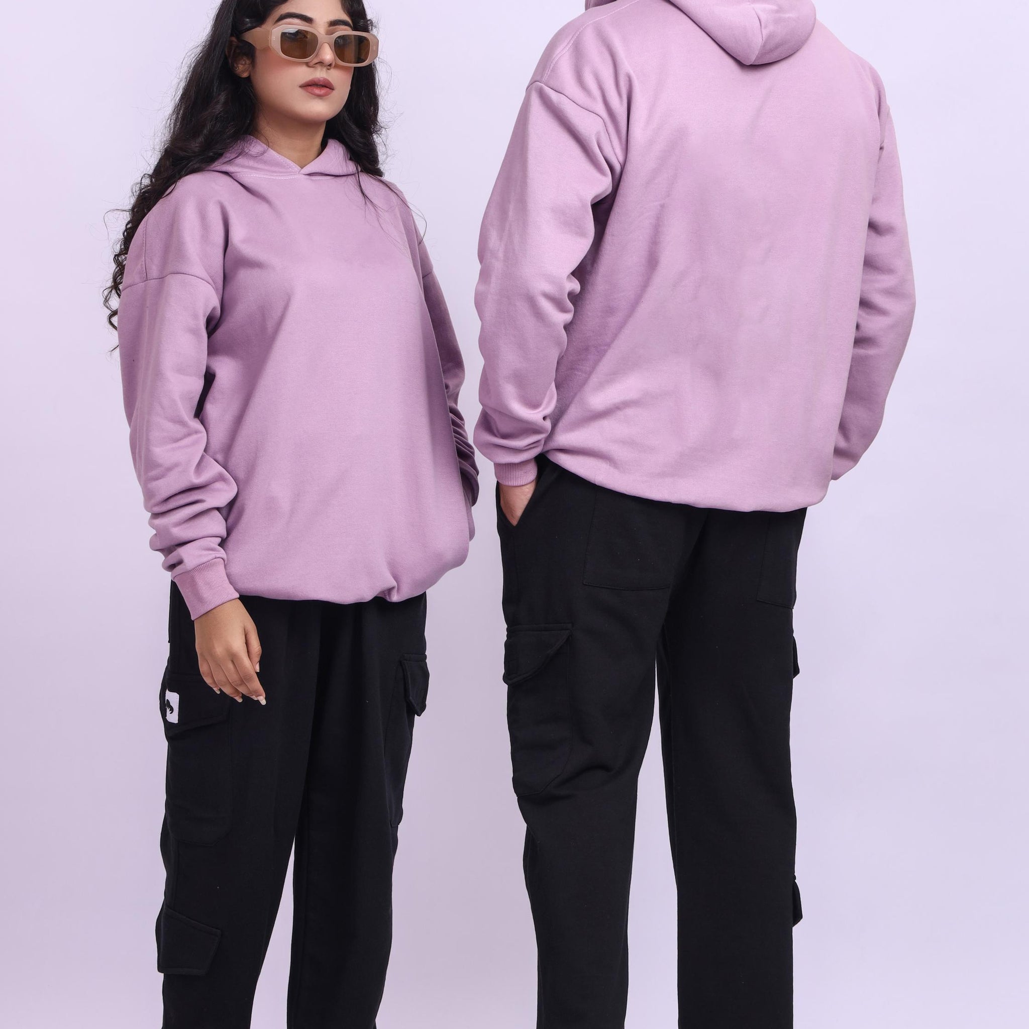 PURPLE OVERSIZED BASIC HOODIE