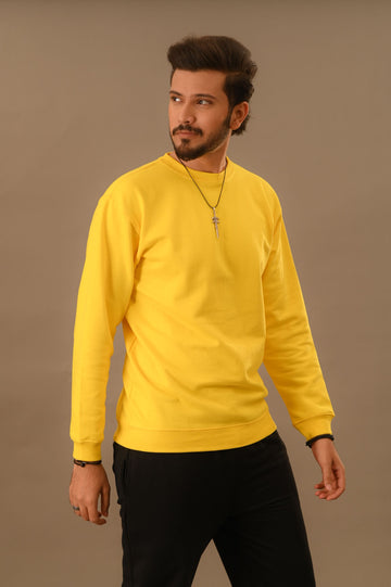 Yellow Basic Sweatshirt - Men