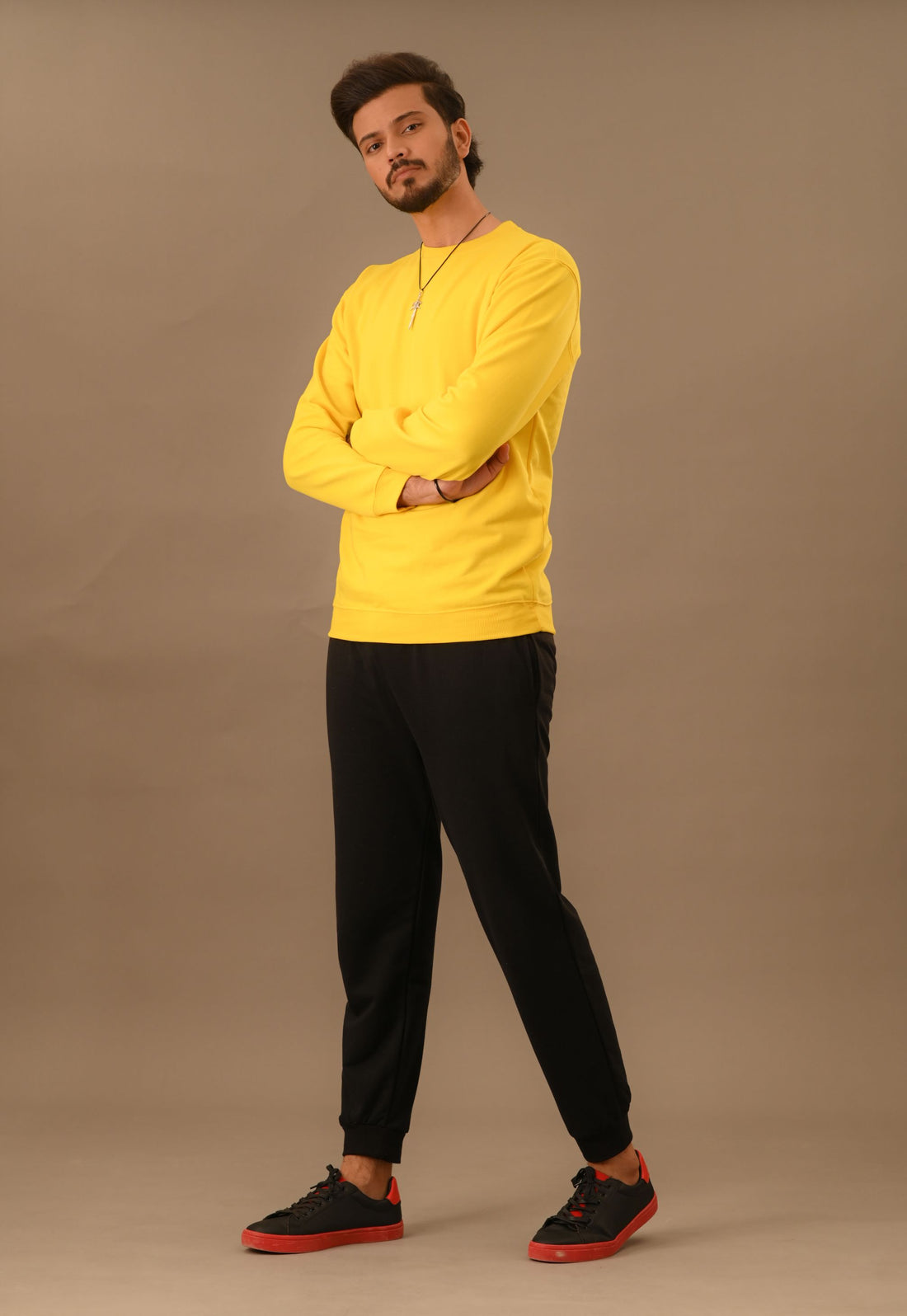 Yellow Basic Sweatshirt - Men